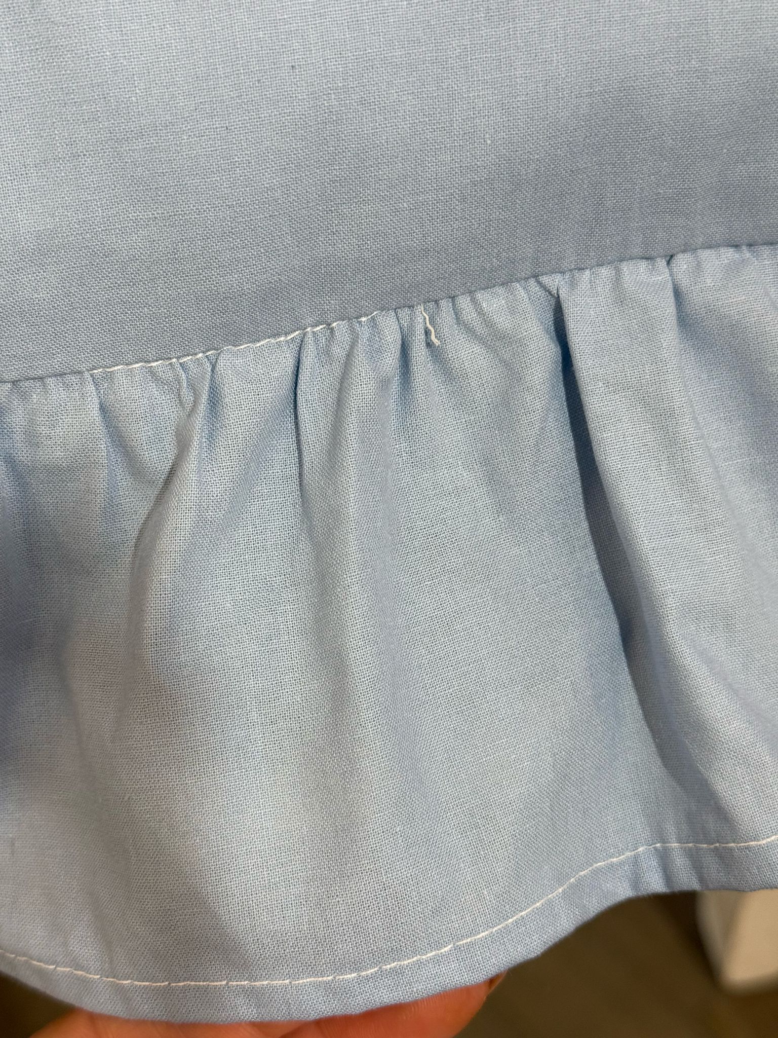 Cuscino da sedia sartoriale celeste in cotone 1 balza - 45x45 cm - Fiorentino Home